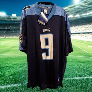 NWT Deadstock Steve McNair #9 Tennessee Titans Home Jersey Y2K VTG Blue SZ XL